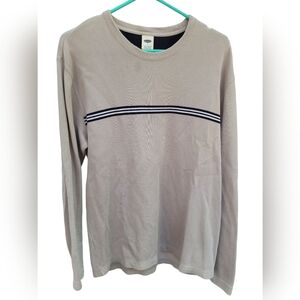 Vtg Y2k Old Navy Striped Men's Gray Long Sleeve Sweater L